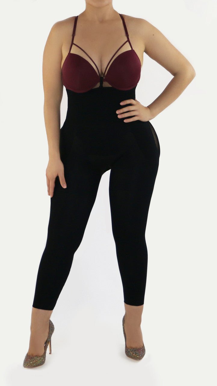 Capri Happy Butt No.7 - Double Layer Waistband Body Shaper Black - YAHAIRA