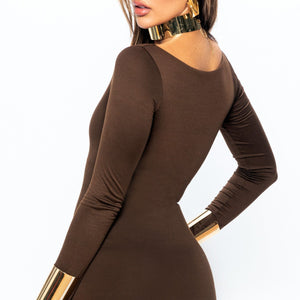 CONTOUR MINI DRESS LONG SLEEVE - YAHAIRA