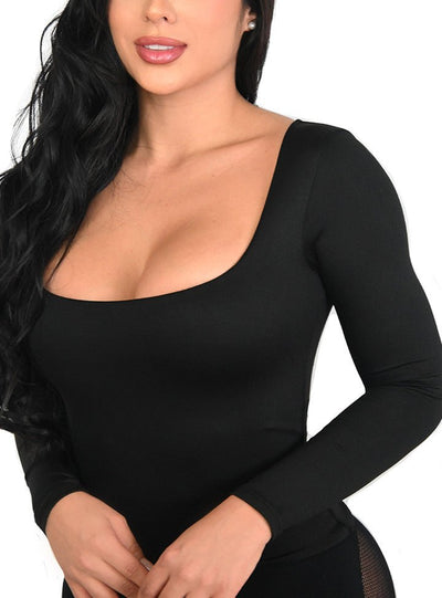 ESSENTIAL TOP  LONG SLEEVE SCOOP NECK