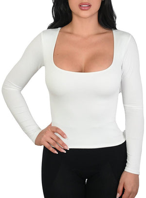 ESSENTIAL TOP LONG SLEEVE SCOOP NECK - YAHAIRA