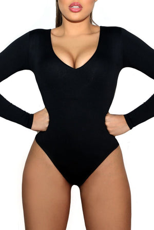HAPPY CAMI SHAPER BODYSUIT LONG SLEEVE TRIPLE TUMMY LAYER - YAHAIRA