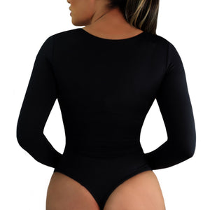 HAPPY CAMI SHAPER BODYSUIT LONG SLEEVE TRIPLE TUMMY LAYER - YAHAIRA