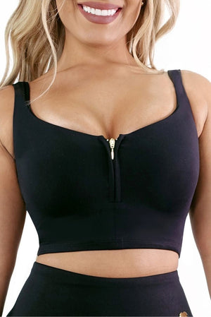 SPORTS BRA ZIPPER TOP - YAHAIRA