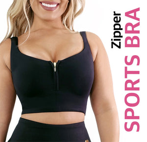 SPORTS BRA ZIPPER TOP - YAHAIRA