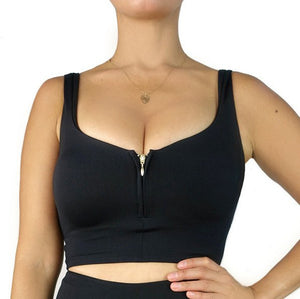 SPORTS BRA ZIPPER TOP - YAHAIRA